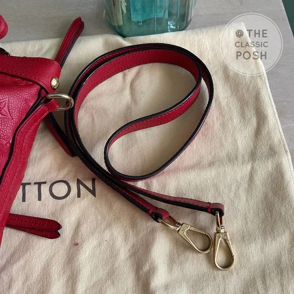 ❌SOLD❌ Louis Vuitton Bastille PM Empreinte Cerise Red Leather Tote Bag DU2184 - Picture 12 of 14